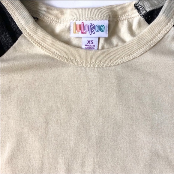 Lularoe | Cream/Gray/Black Striped Randy top - Picture 1 of 4